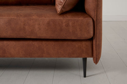 Model 19 3 Seater Left Chaise Sofa, Chestnut — Arm Detail