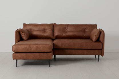 Model 19 3 Seater Left Chaise Sofa, Chestnut — Front View