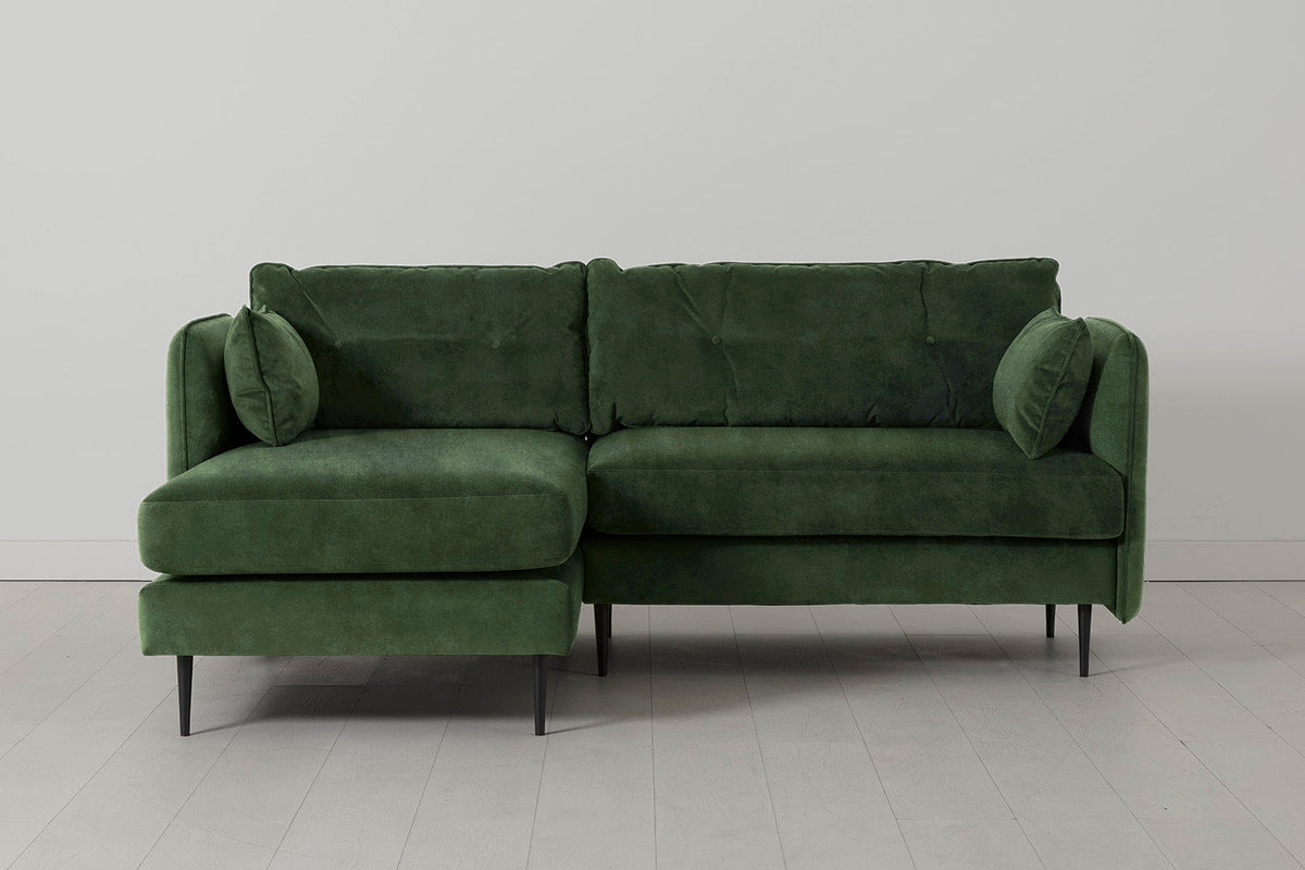 Model 19 3 Seater Left Chaise Sofa, Conifer — Front View
