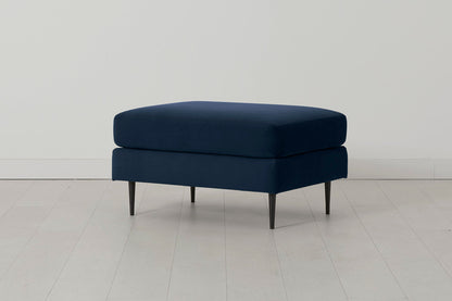 Model 19 Ottoman, Indigo — Angle View