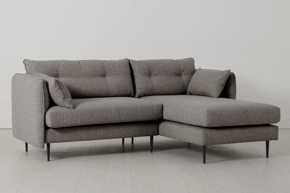 Model 19 3 Seater Right Chaise Sofa, Shadow — Angle View