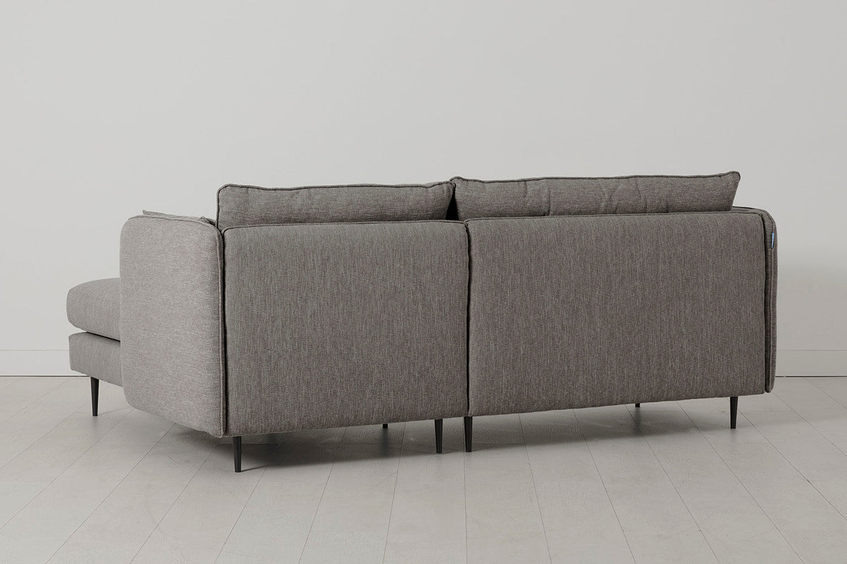 Model 19 3 Seater Right Chaise Sofa, Shadow — Back View