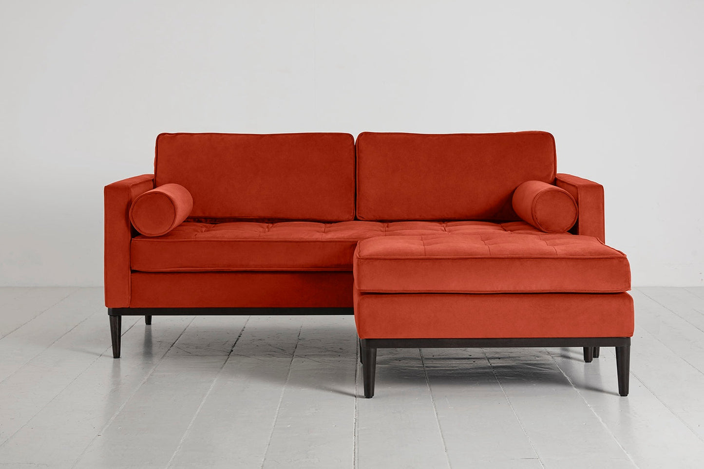 Model 02 2-Seater Sofa with Ottoman, Paprika