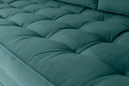 Model 02 2-Seater Sofa with Ottoman, Kingfisher