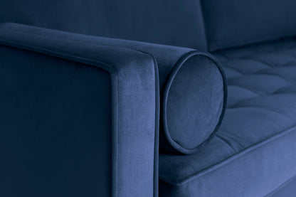 Model 02 2-Seater Sofa with Ottoman, Indigo