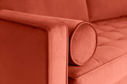 Model 02 2-Seater Sofa with Ottoman, Paprika
