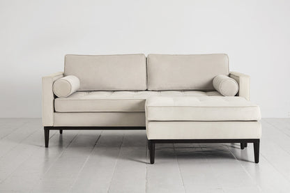 Ottoman in cream velvet