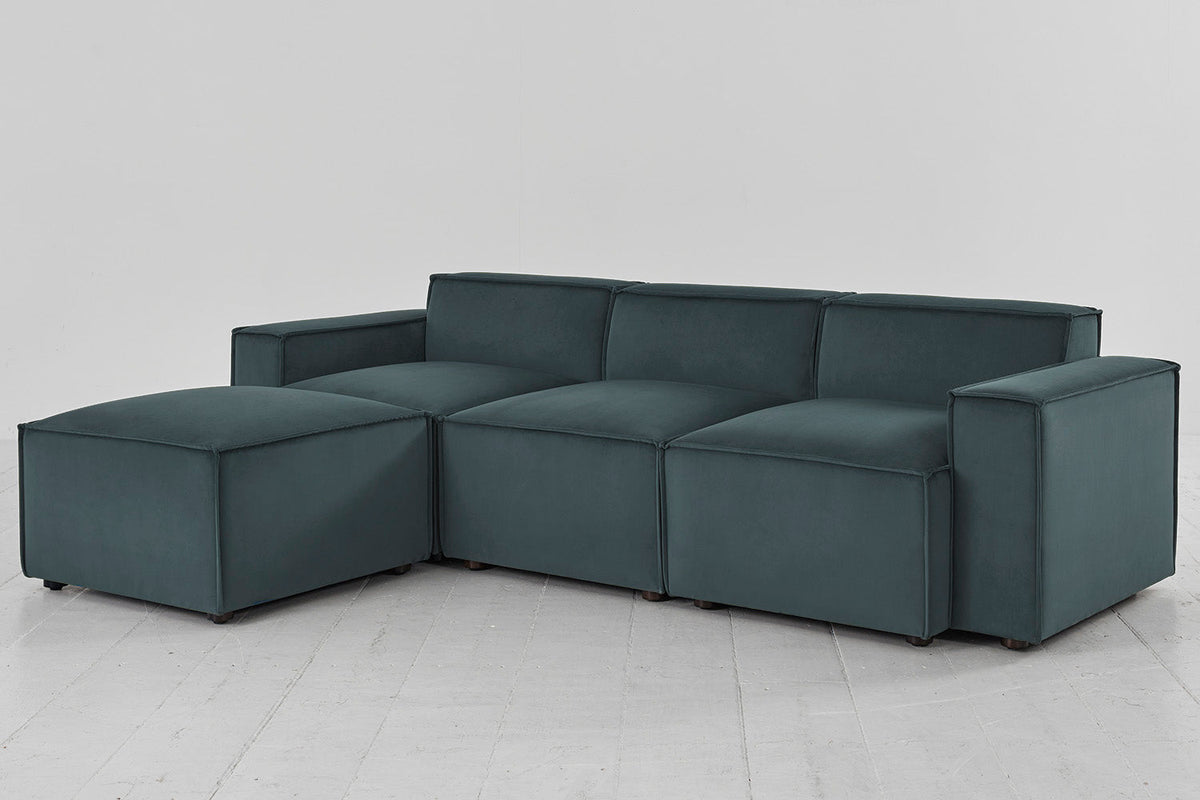 Model 03 3-Seater Left Chaise Sofa, Petrol