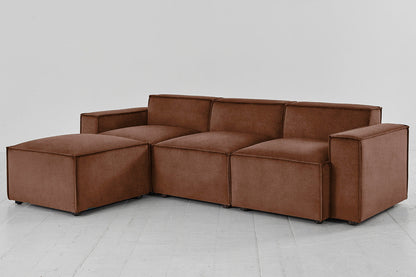 Model 03 3-Seater Left Chaise Sofa, Russet