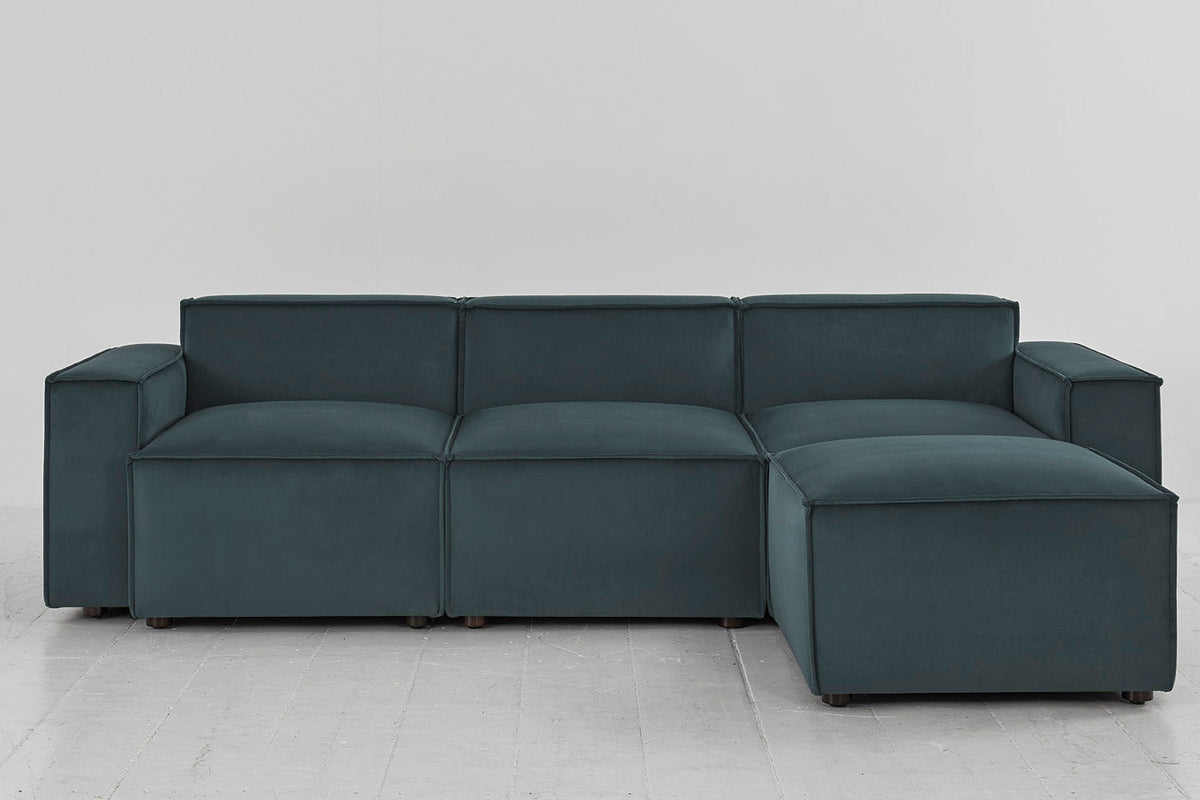 Model 03 3-Seater Right Chaise Sofa, Petrol