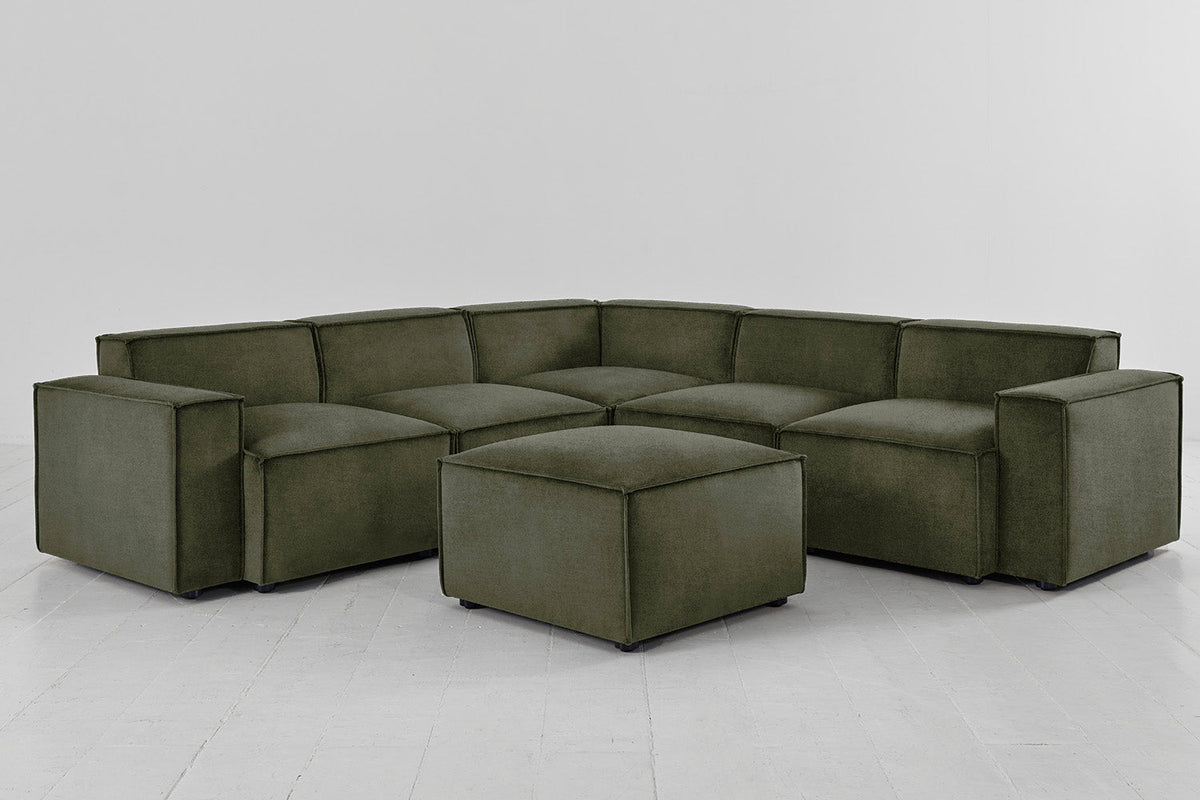 Model 03 Corner Sofa with Ottoman, Pine
