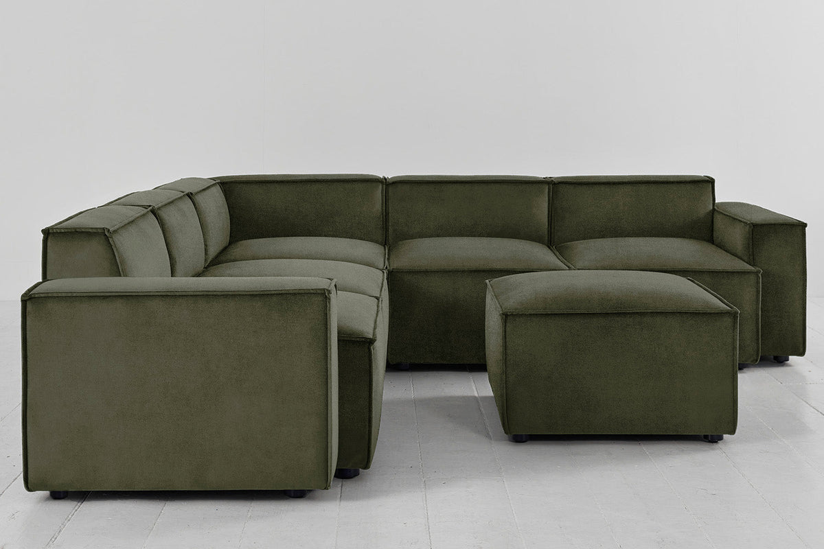 Model 03 Corner Sofa with Ottoman, Pine