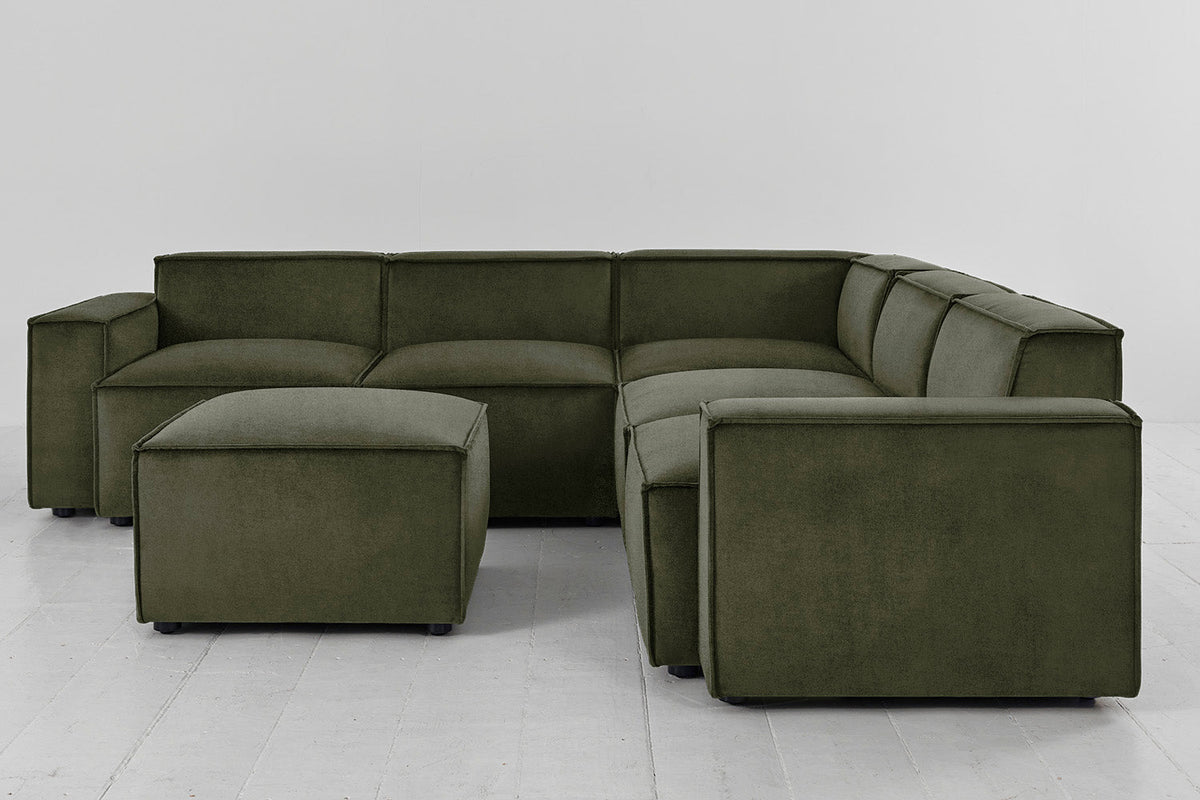 Model 03 Corner Sofa with Ottoman, Pine