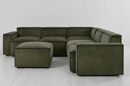 Model 03 Corner Sofa with Ottoman, Pine