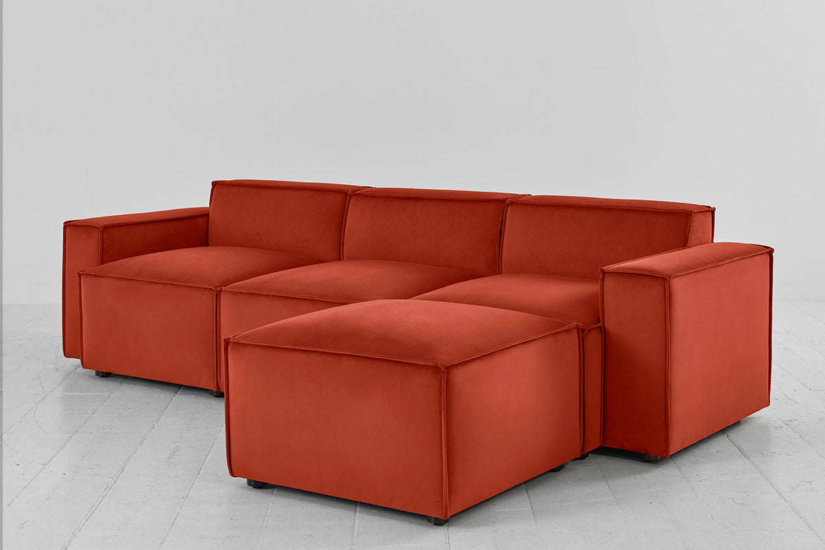 Model 03 3-Seater Right Chaise Sofa, Paprika