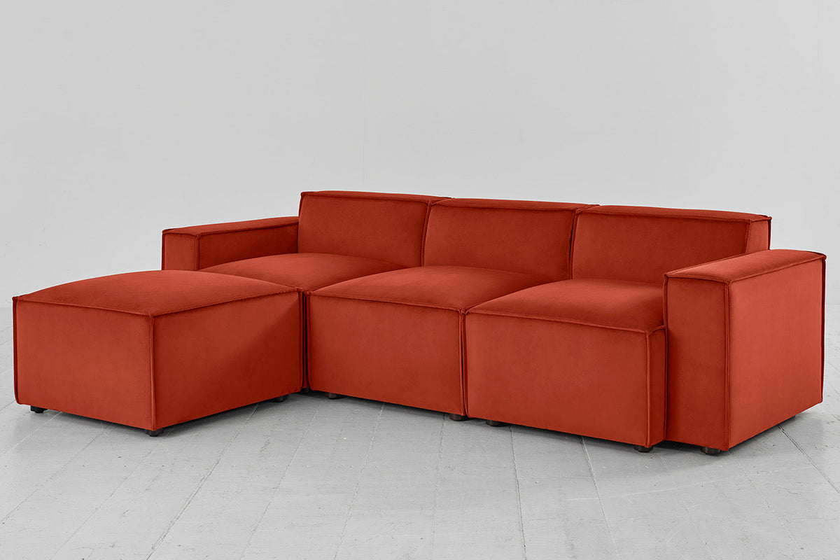Model 03 3-Seater Left Chaise Sofa, Paprika