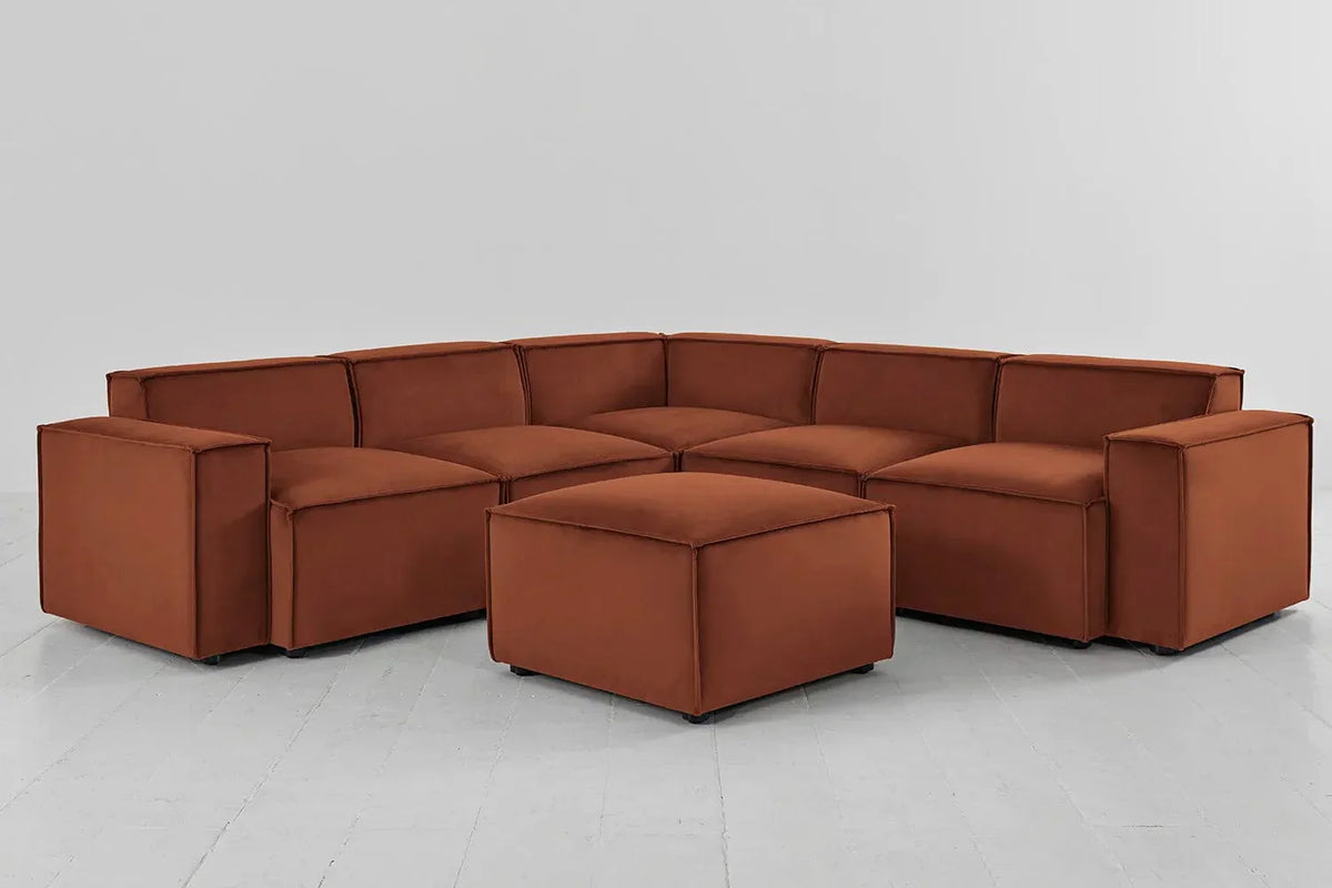 Model 03 Corner Sofa with Ottoman, Umber