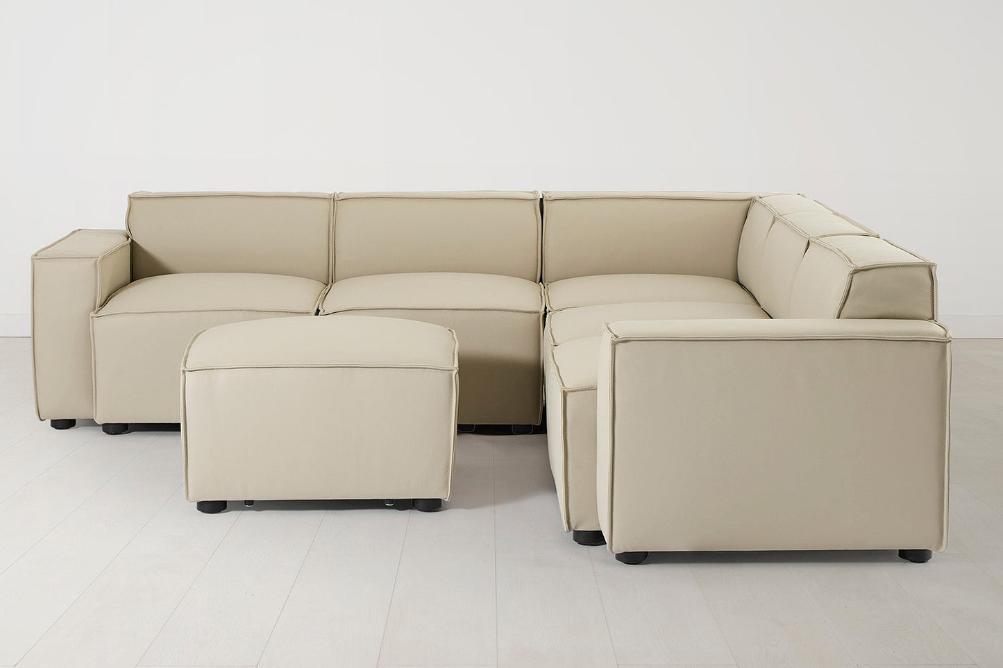 Model 03 Corner Sofa with Ottoman, Oyster