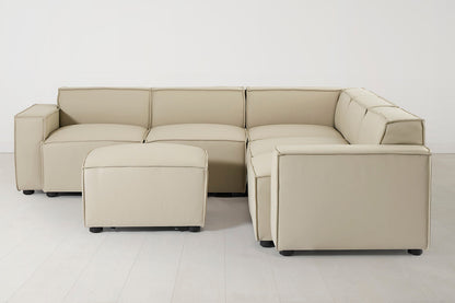 Model 03 Corner Sofa with Ottoman, Oyster