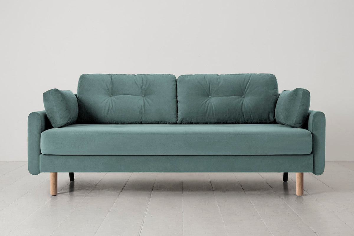 Model 04 Sofa Bed 3 Seater, Oak / Airforce