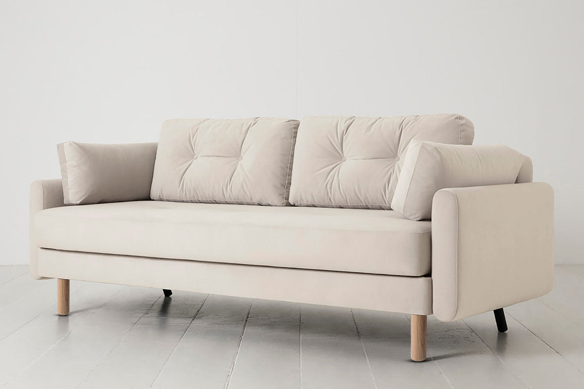 Model 04 Sofa Bed 3 Seater, Oak / Bone