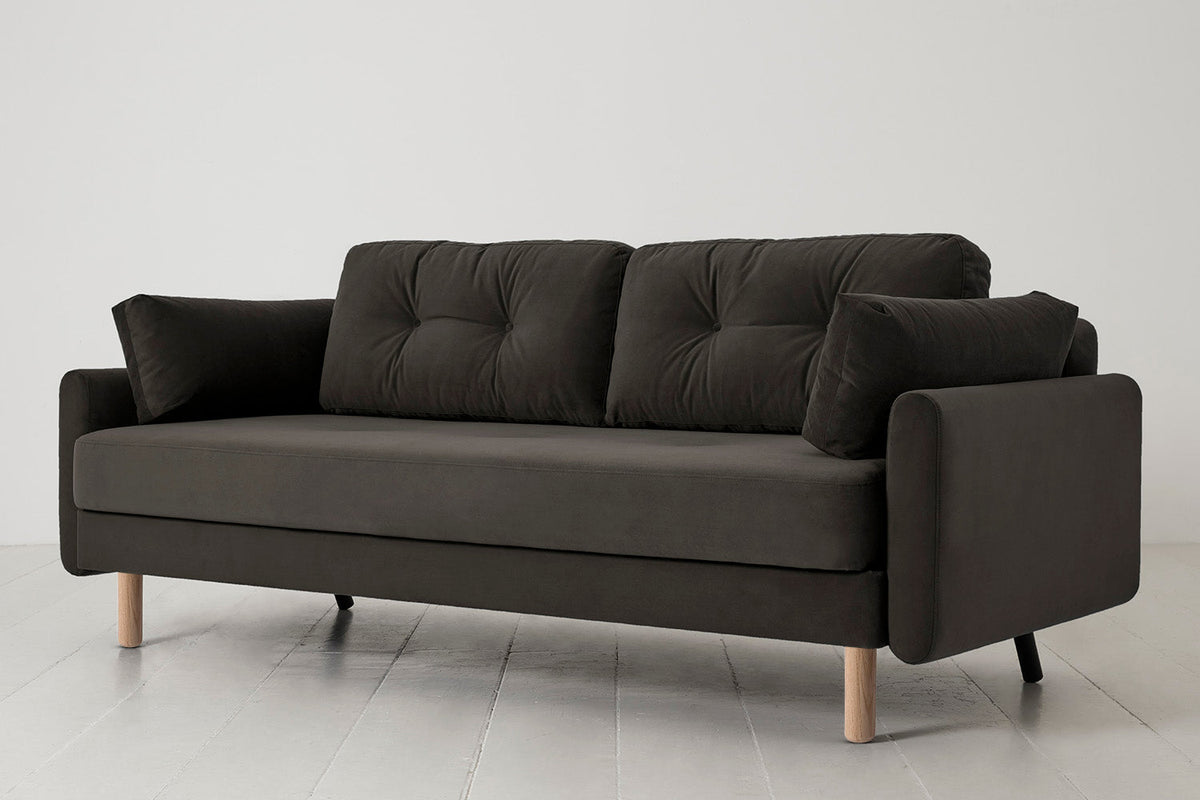 Model 04 Sofa Bed 3 Seater, Oak / Charcoal
