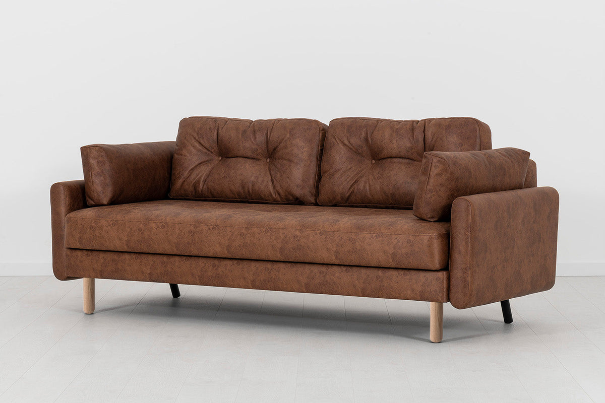 Model 04 Sofa Bed 3 Seater, Oak / Chestnut