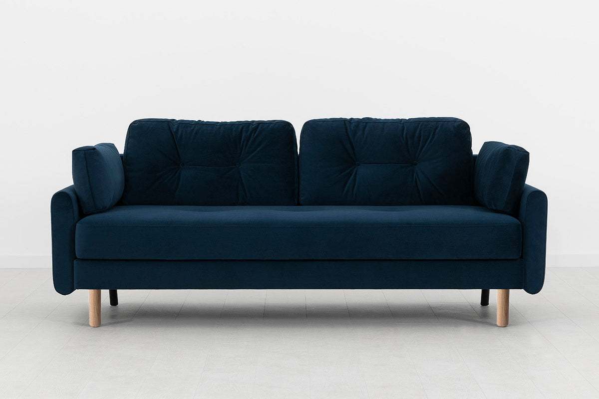Model 04 Sofa Bed 3 Seater, Oak / Indigo