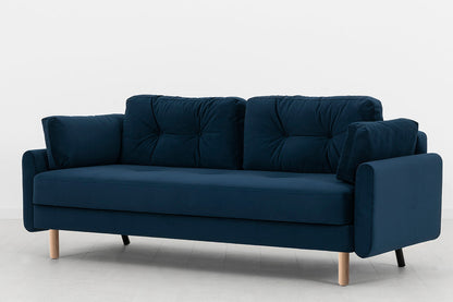 Model 04 Sofa Bed 3 Seater, Oak / Indigo