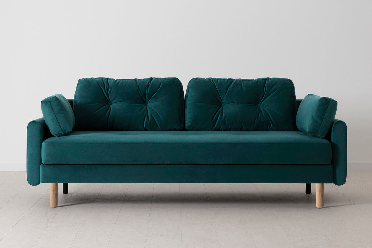Model 04 Sofa Bed 3 Seater, Oak / Kingfisher