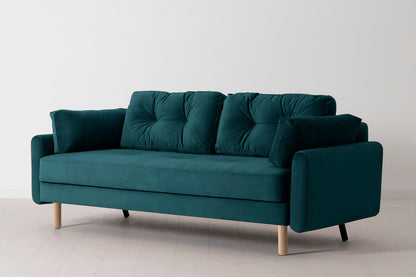 Model 04 Sofa Bed 3 Seater, Oak / Kingfisher