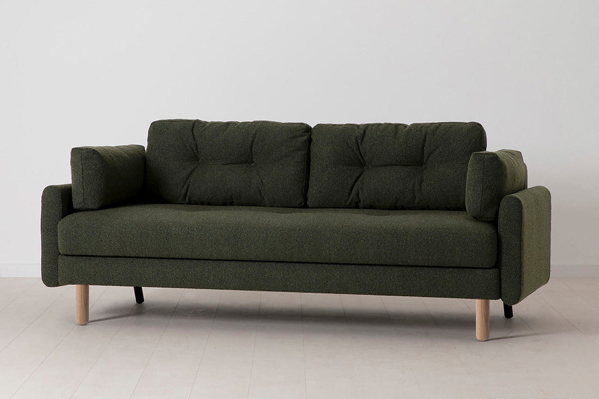Model 04 Sofa Bed 3 Seater, Oak / Fern
