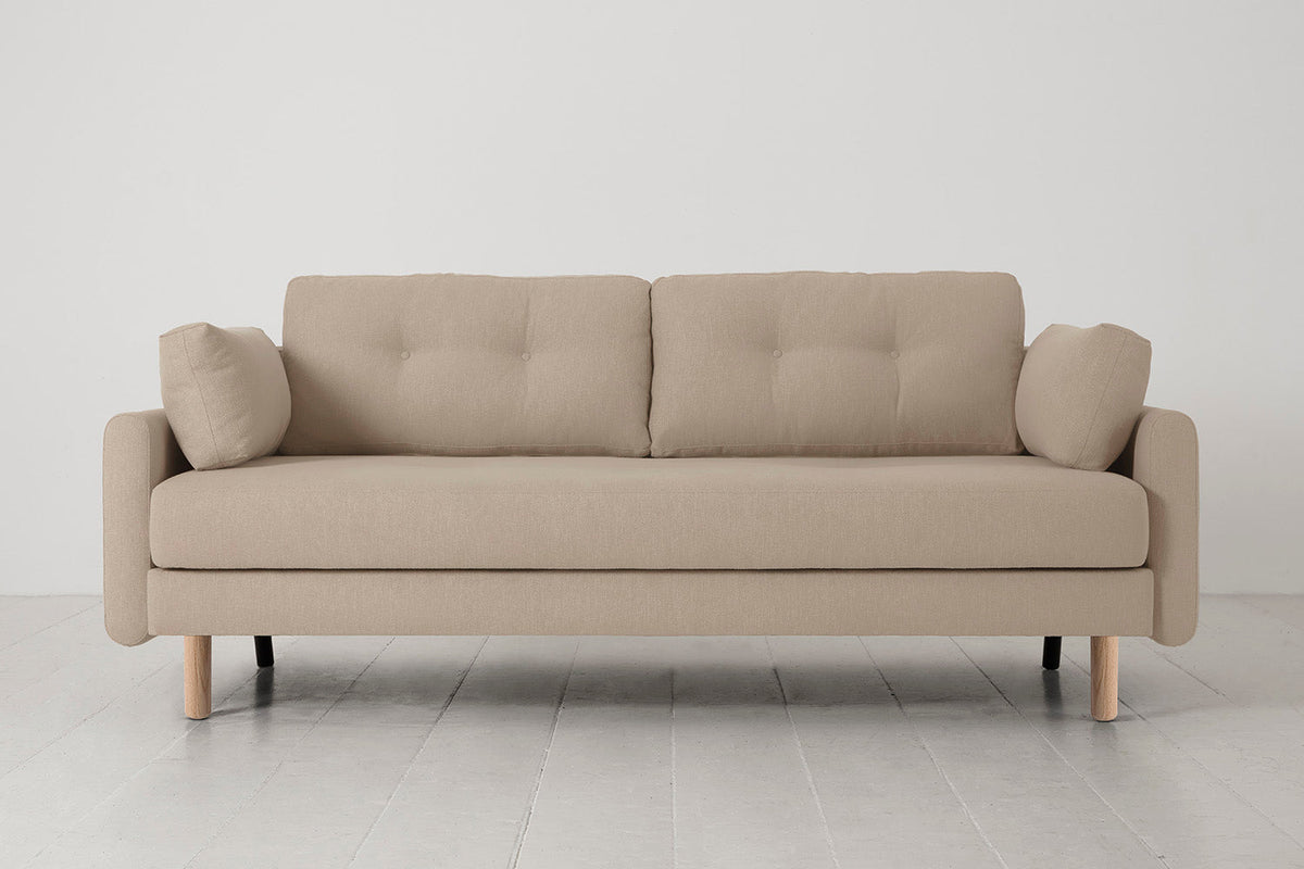 Model 04 Sofa Bed 3 Seater, Oak / Oatmeal