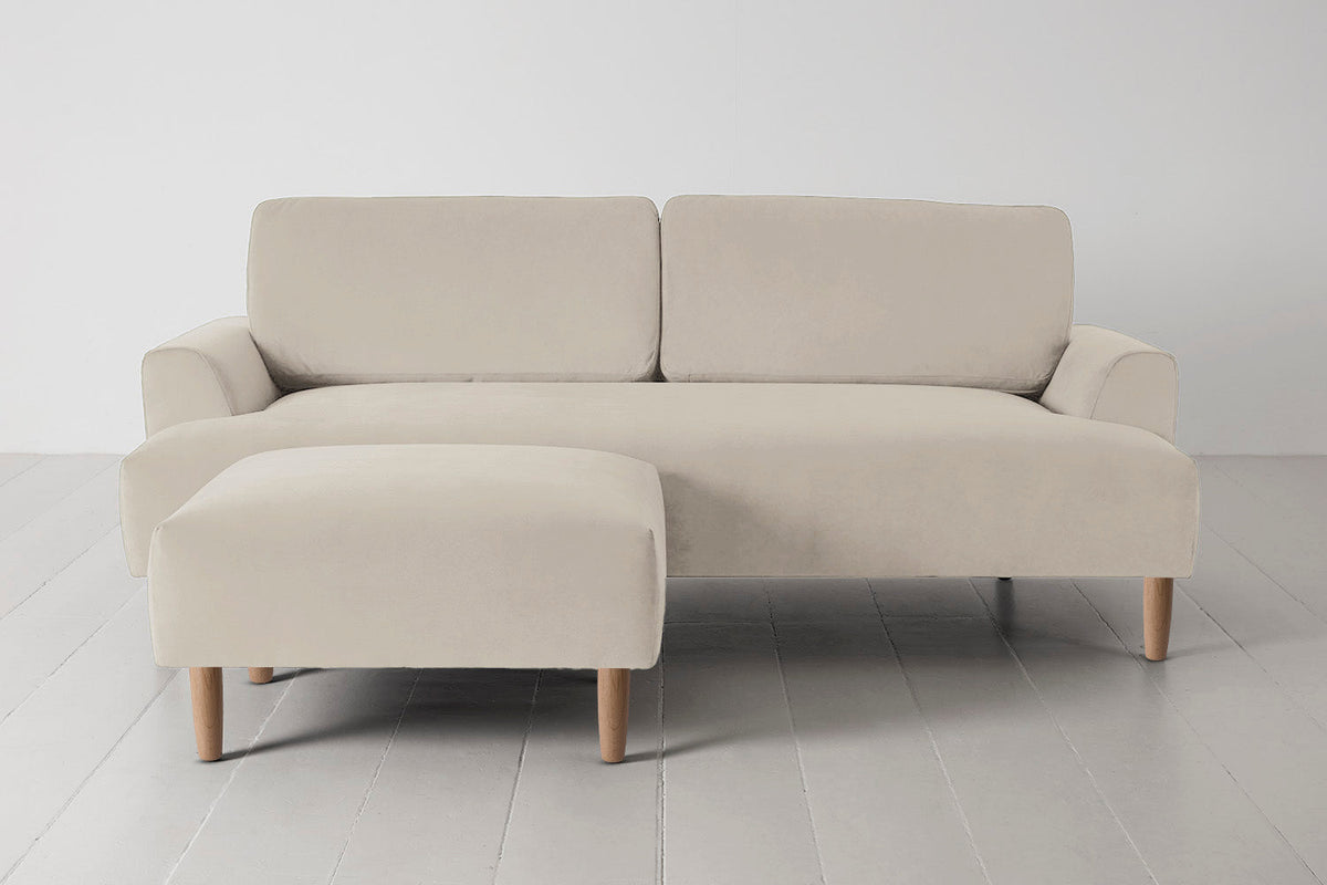 Model 05 3-Seater Sofa with Ottoman, Oak / Bone