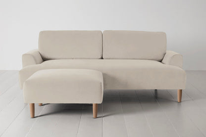 Model 05 3-Seater Sofa with Ottoman, Oak / Bone