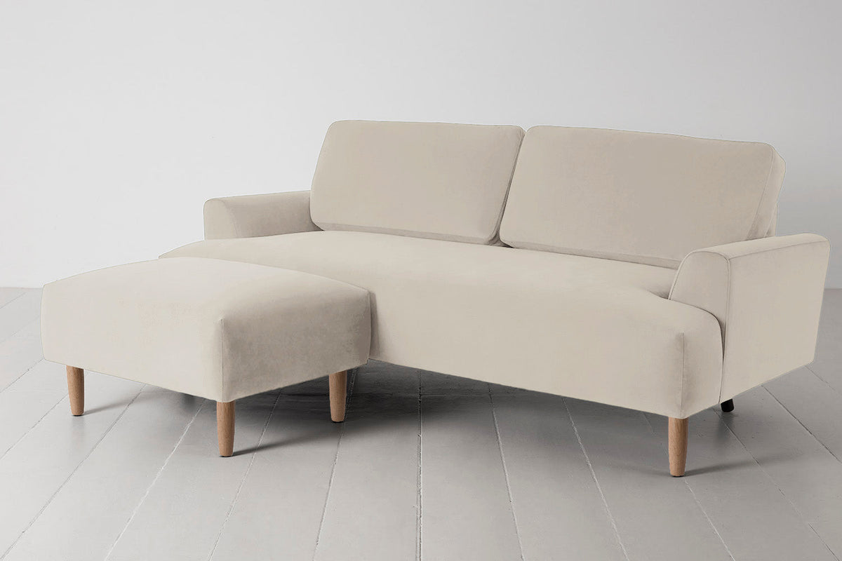 Model 05 3-Seater Sofa with Ottoman, Oak / Bone