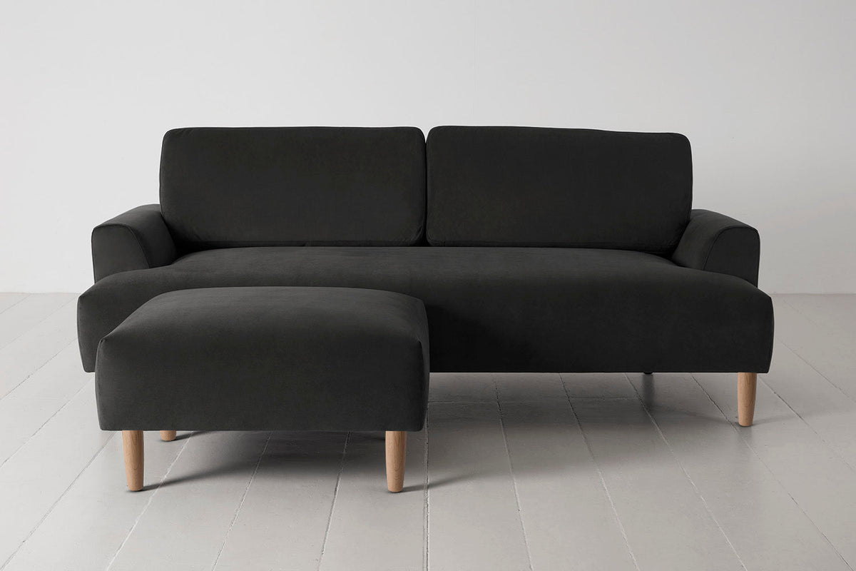 Model 05 3-Seater Sofa with Ottoman, Oak / Charcoal