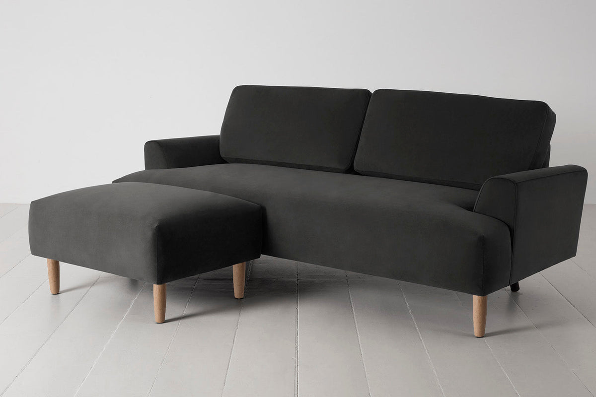 Model 05 3-Seater Sofa with Ottoman, Oak / Charcoal