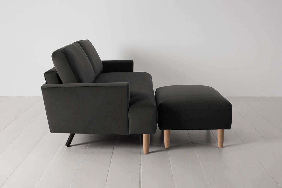 Model 05 3-Seater Sofa with Ottoman, Oak / Charcoal