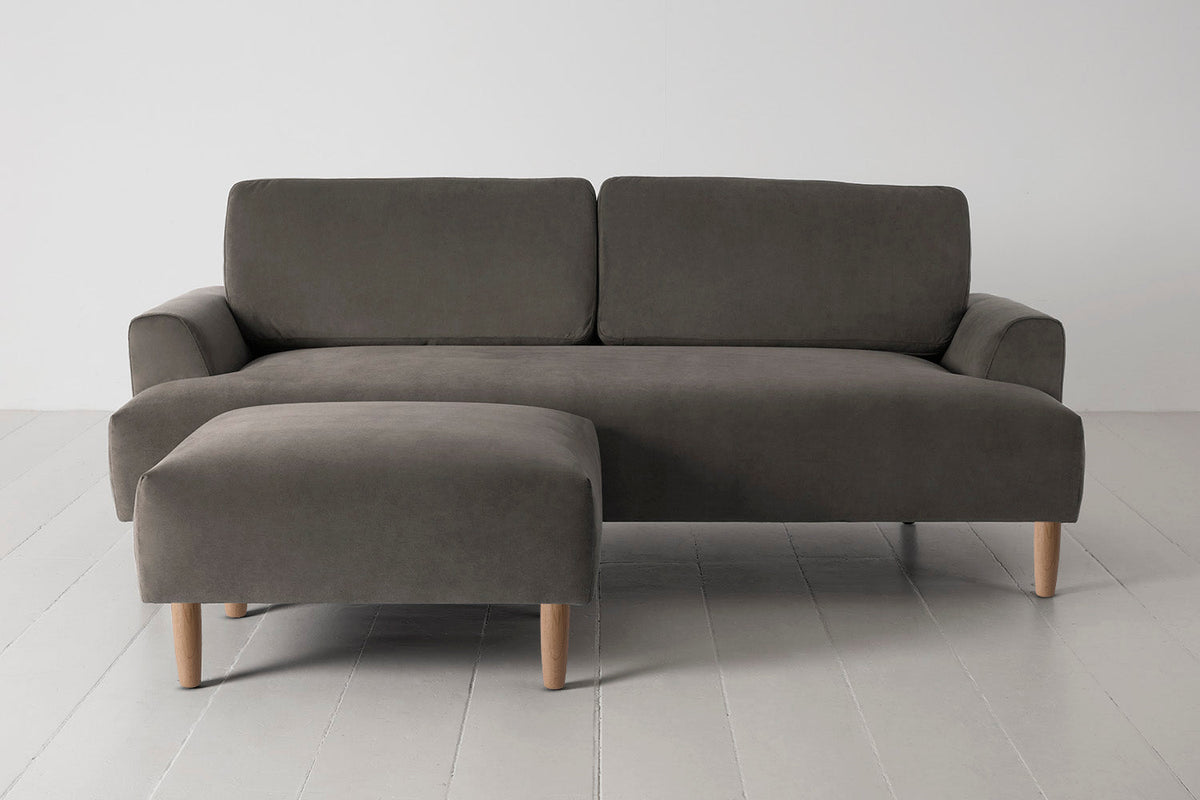 Model 05 3-Seater Sofa with Ottoman, Oak / Elephant