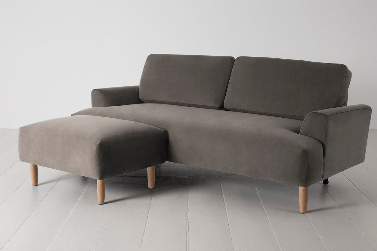 Model 05 3-Seater Sofa with Ottoman, Oak / Elephant