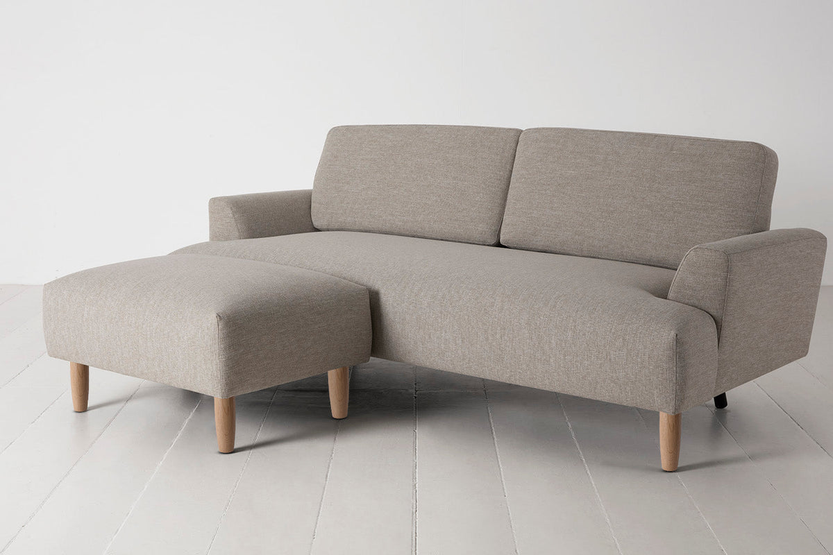 Model 05 3-Seater Sofa with Ottoman, Oak / Pumice