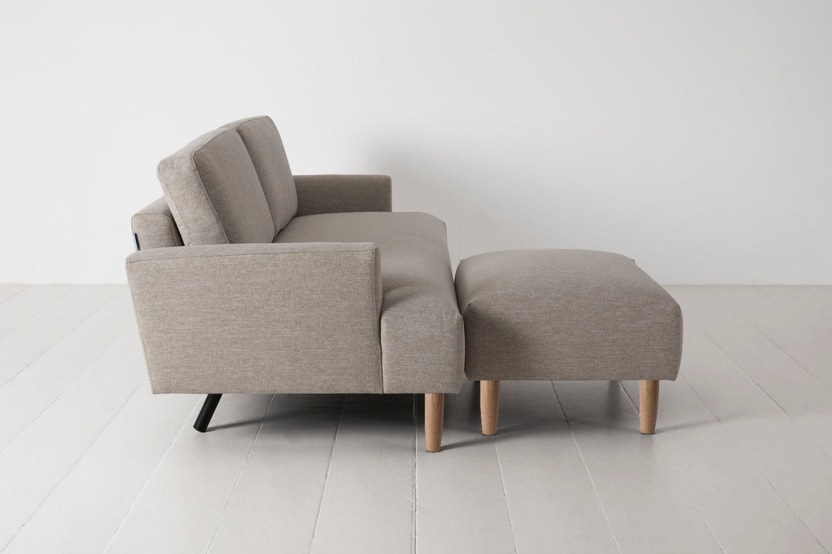 Model 05 3-Seater Sofa with Ottoman, Oak / Pumice