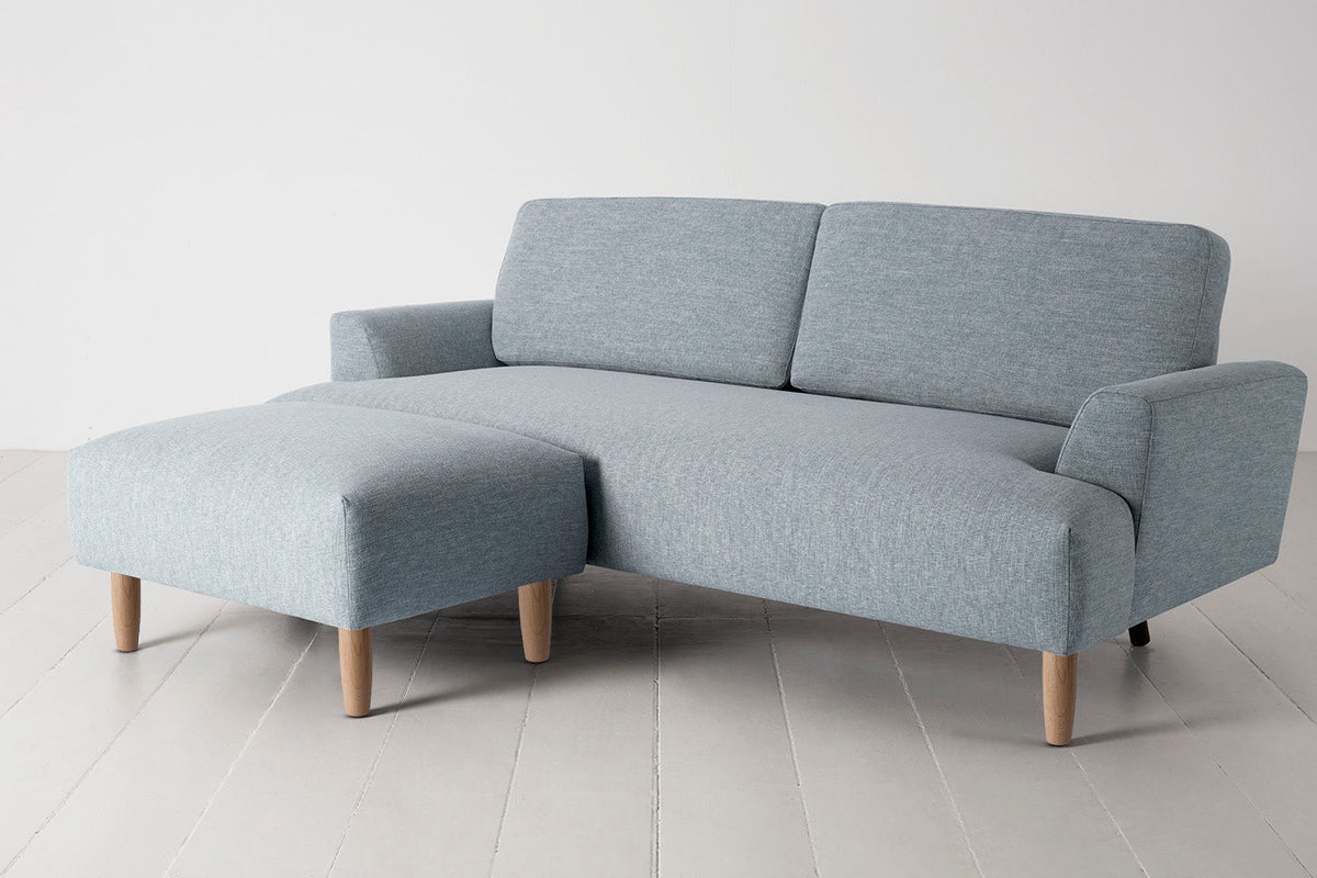 Model 05 3-Seater Sofa with Ottoman, Oak / Seaglass