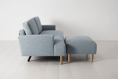 Model 05 3-Seater Sofa with Ottoman, Oak / Seaglass