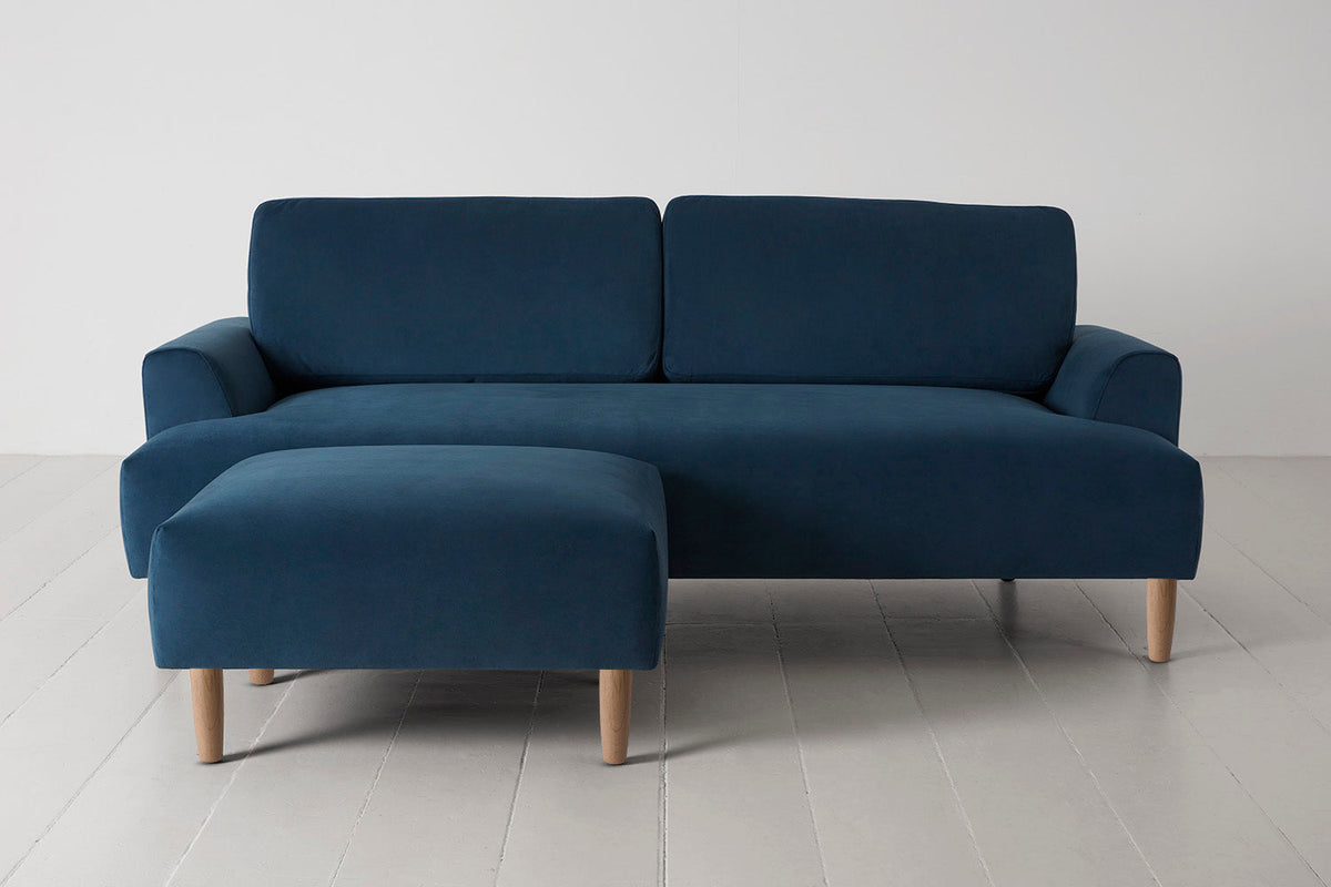 Model 05 3-Seater Sofa with Ottoman, Oak / Teal