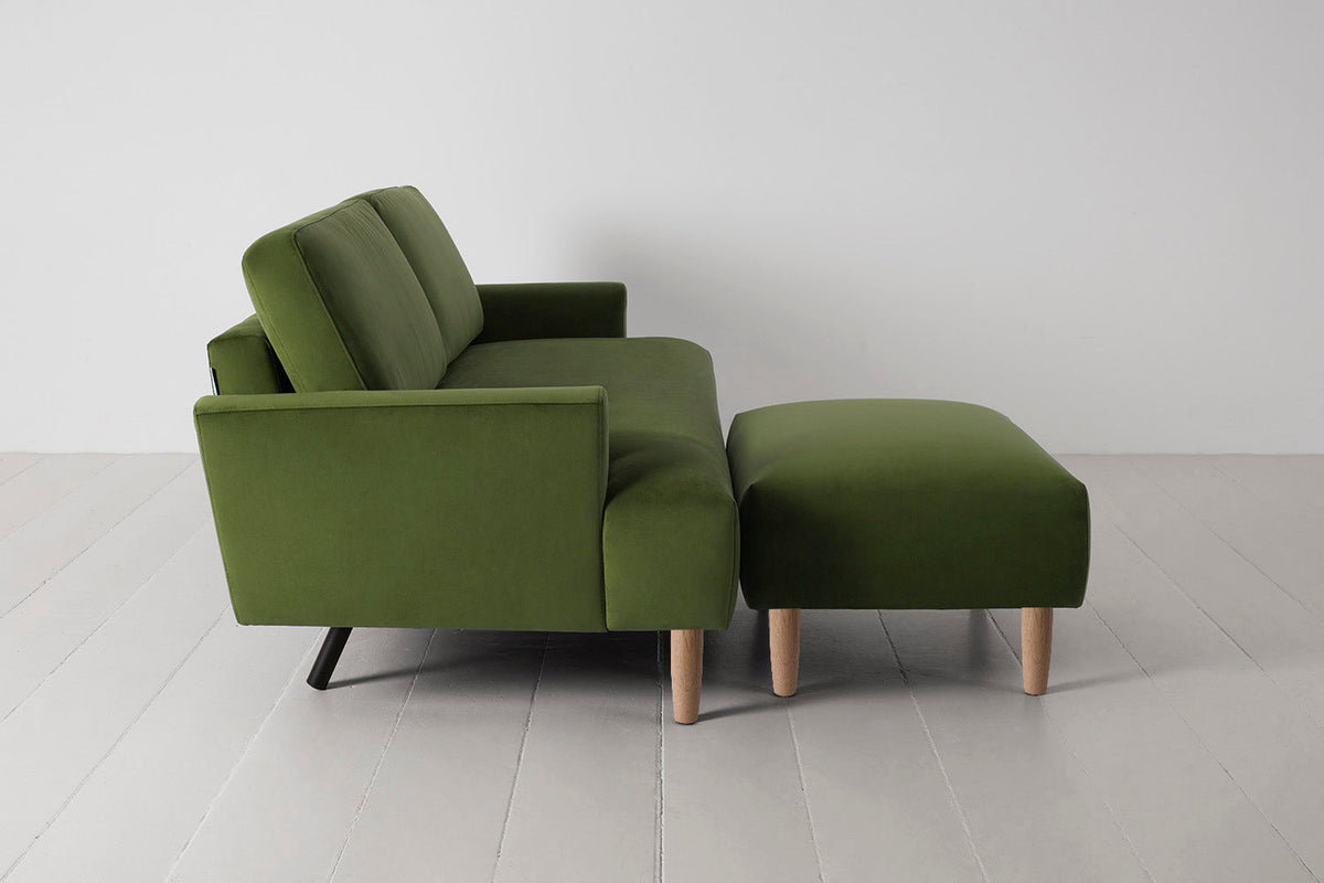 Model 05 3-Seater Sofa with Ottoman, Oak / Vine
