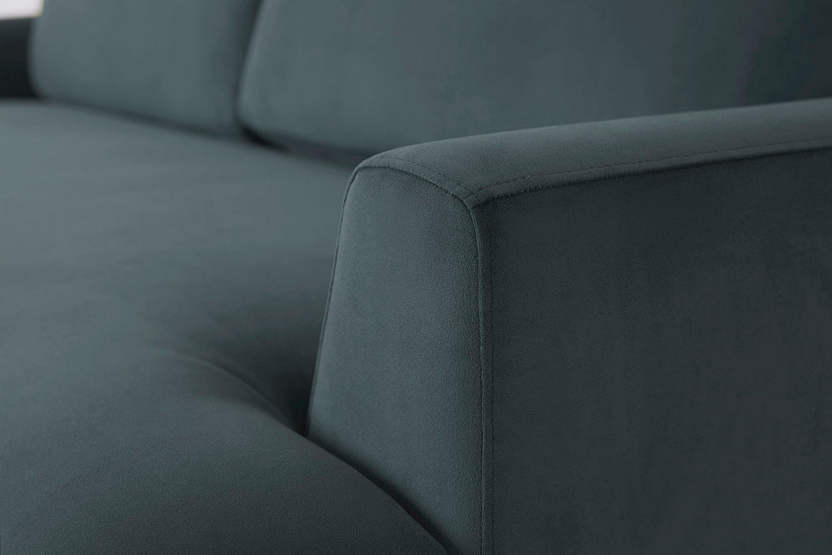 Model 05 2-Seater Sofa with Ottoman, Oak / Petrol