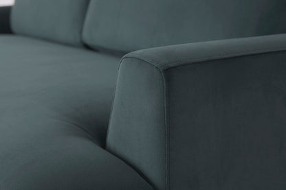 Model 05 2-Seater Sofa with Ottoman, Oak / Petrol