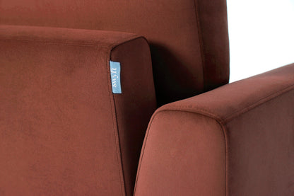 Model 05 3-Seater Sofa with Ottoman, Oak / Brick
